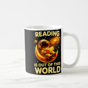 Funny reading is out of this world space books coffee mug