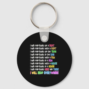 Funny reading lover will read book everywhere key ring