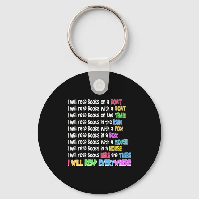 Funny reading lover will read book everywhere key ring (Front)