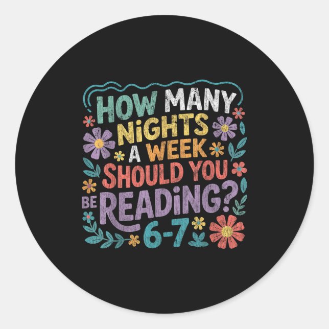 Funny Reading Six Seven Meme Book Lover 67 Teacher Classic Round Sticker (Front)