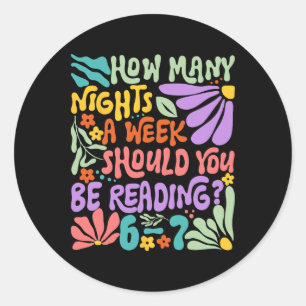 Funny Reading Six Seven Meme Book Lover 67 Teacher Classic Round Sticker