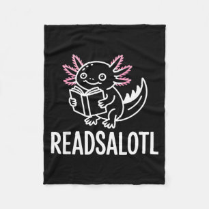 Funny readsolotl axolotl book lover reading fleece blanket