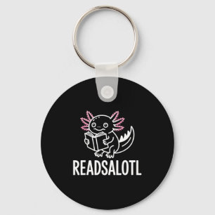 Funny readsolotl axolotl book lover reading key ring
