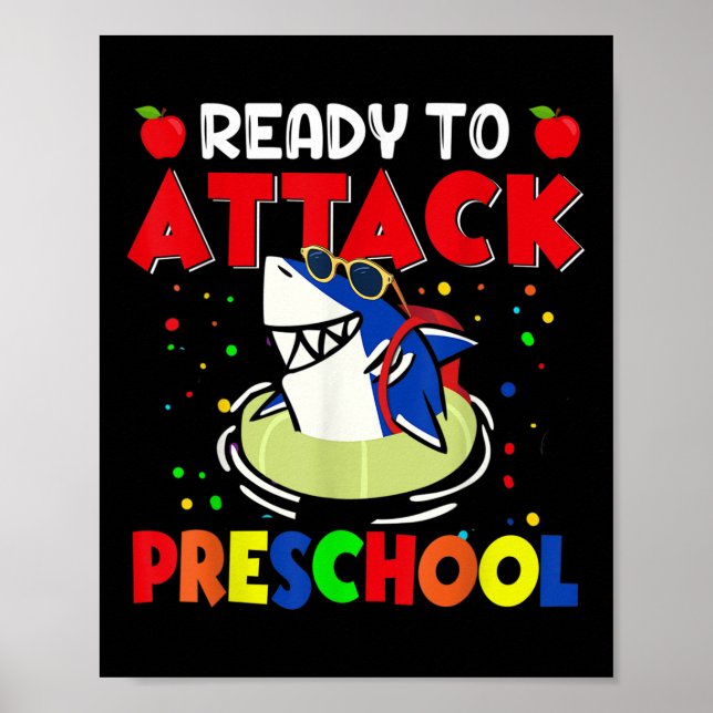 Funny Ready To Attack Preschool Teacher Kids Back  Poster (Front)