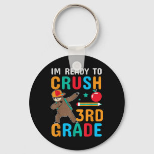 Funny Ready To Crush 3rd Grade Cool Sloth Back To Key Ring