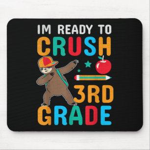 Funny Ready To Crush 3rd Grade Cool Sloth Back To  Mouse Pad