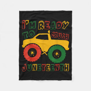 Funny ready to crush juneteenth cute kids truck fleece blanket