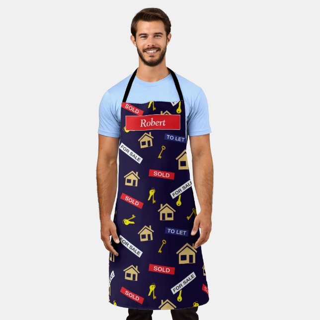 Funny Real Estate Agent Personalised Apron (Worn)