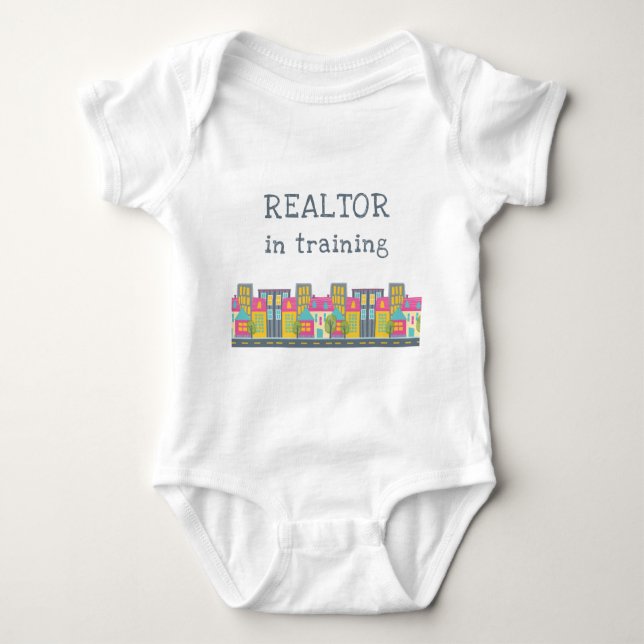 Funny Real Estate Agent Pregnancy Gift Baby Bodysuit (Front)
