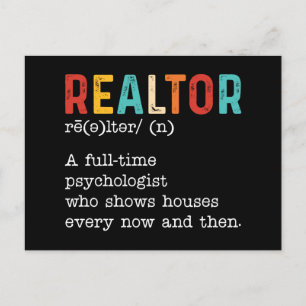 Funny Real Estate Agent Realtor Job Description Postcard