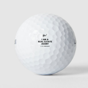 Funny Real Estate Agent Unique Black and White Golf Balls