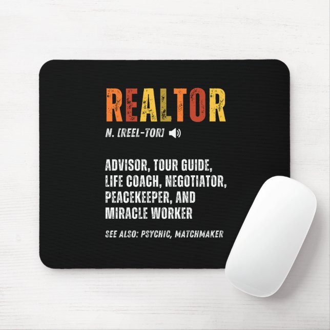 Funny Real Estate Broker Realtor  Mouse Pad (With Mouse)