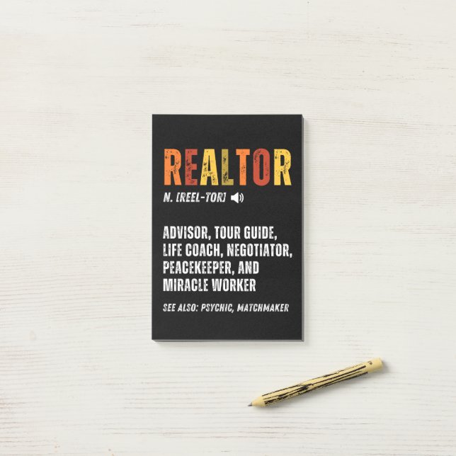 Funny Real Estate Broker Realtor  Post-it Notes (On Desk)