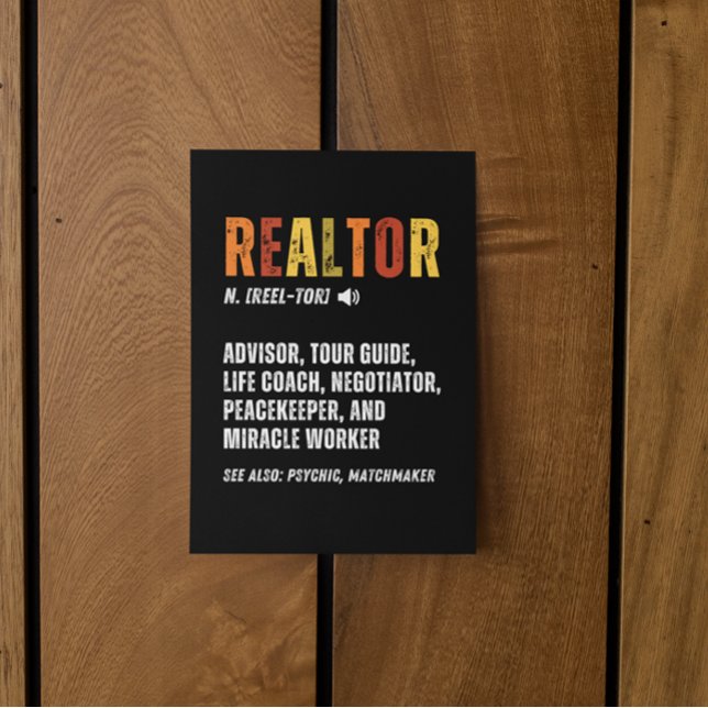 Funny Real Estate Broker Realtor  Postcard (funny real estate agent job definition postcard)