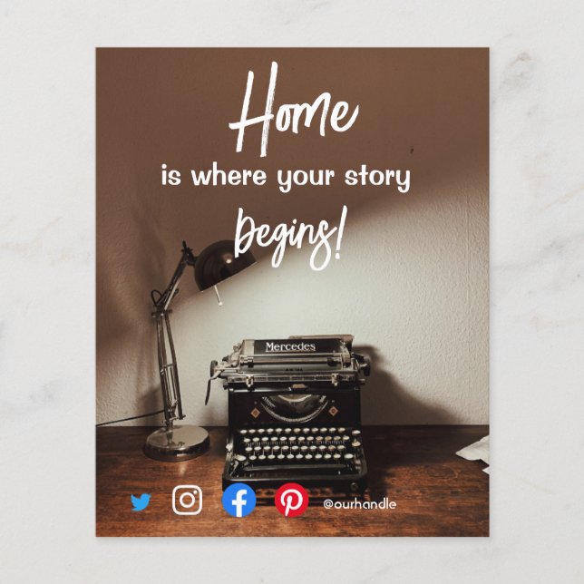 funny real estate home is where your story begins  flyer (Front)