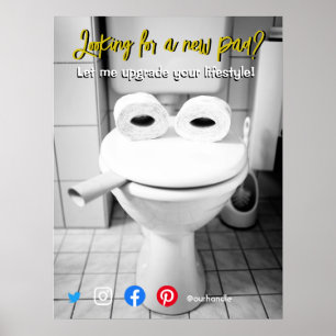funny real estate postcard cramped toilet poster