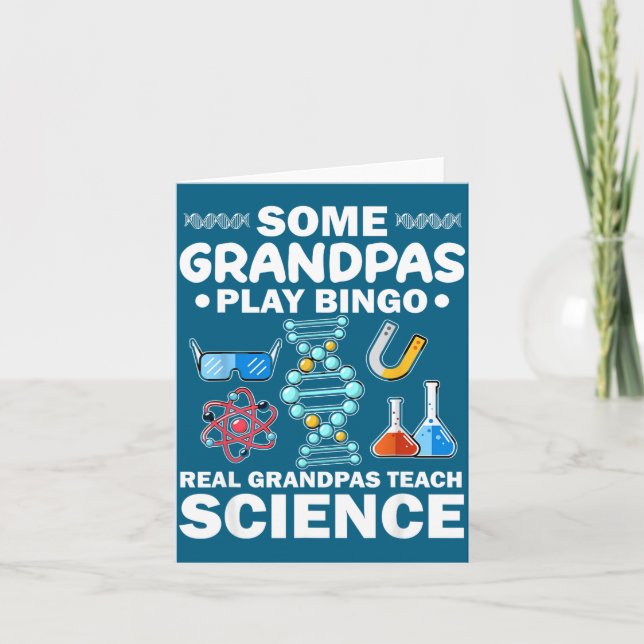 Funny Real Grandpas Teach Science Nerdy Card (Front)