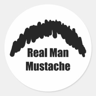 Funny Real Men Cookie Duster Moustache Classic Round Sticker