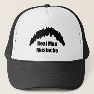 Funny Real Men Cookie Duster Moustache Trucker Hat