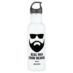Funny Real Men Grow Beards Name 710 Ml Water Bottle