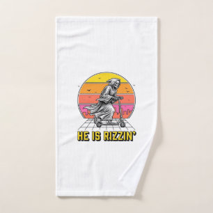 Funny Reaper Scooter Vintage Sunset Shirt Design_1 Hand Towel