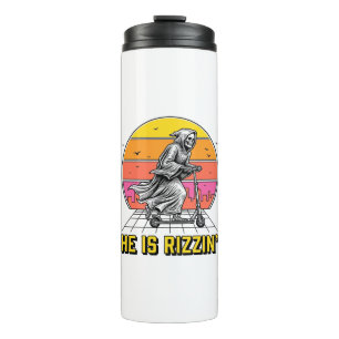 Funny Reaper Scooter Vintage Sunset Shirt Design_1 Thermal Tumbler