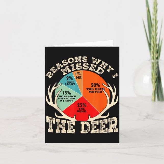 Funny Reasons I Missed The Deer Hunting Hunter Sea Card (Front)