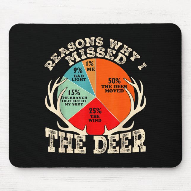 Funny Reasons I Missed The Deer Hunting Hunter Sea Mouse Pad (Front)
