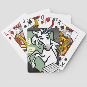 FUNNY RECEPTIONIST SECRETARY UNICORN PLAYING CARDS