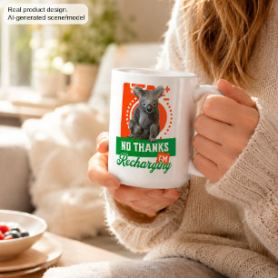 Funny Recharging Koala Introvert Mood Coffee Mug