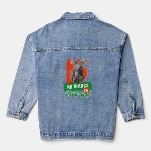 Funny Recharging Koala Introvert Mood Denim Jacket