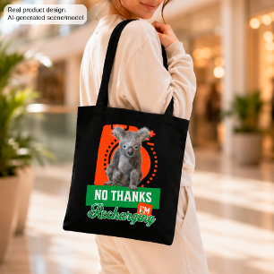 Funny Recharging Koala Introvert Mood Tote Bag