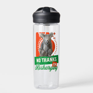 Funny Recharging Koala Introvert Mood Water Bottle