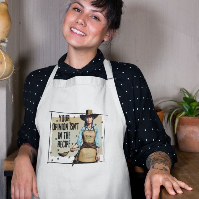 Funny Recipe Saying Sarcastic Phrase Western Woman Standard Apron (Creator Uploaded)
