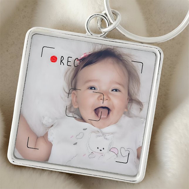 Funny Record Red Dot Custom Photo Key Ring (Creator Uploaded)