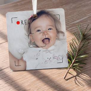 Funny Record Red Dot Custom Photo Metal Tree Decoration