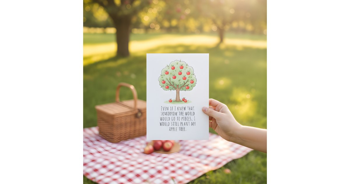 Funny Red Apple Eat a Red Apple Day Thank You Card | Zazzle