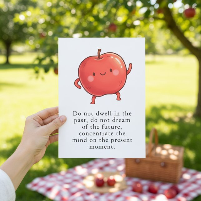 Funny Red Apple Eat a Red Apple Day Thank You Card (Creator Uploaded)