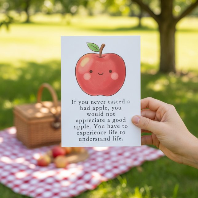 Funny Red Apple Eat a Red Apple Day Thank You Card (Creator Uploaded)
