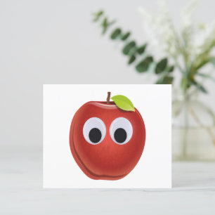 Funny Red Apple with Googly Eyes