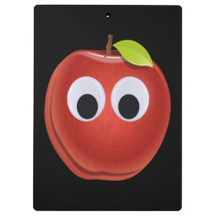 Funny Red Apple with Googly Eyes  Clipboard