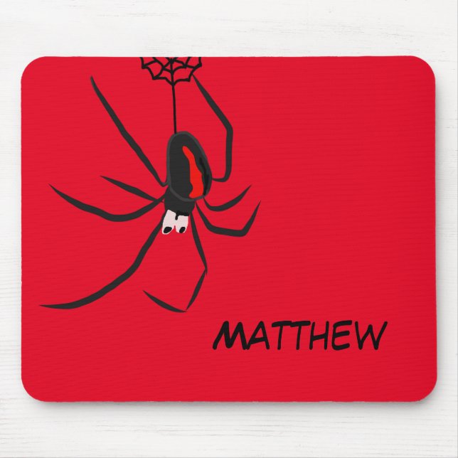 Funny Red Back Spider Spider Personal Name Mouse Pad (Front)