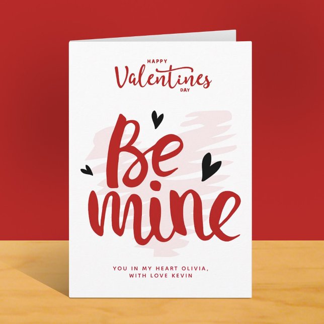 Funny red be mine hearts valentine boyfriend gift holiday card (Creator Uploaded)