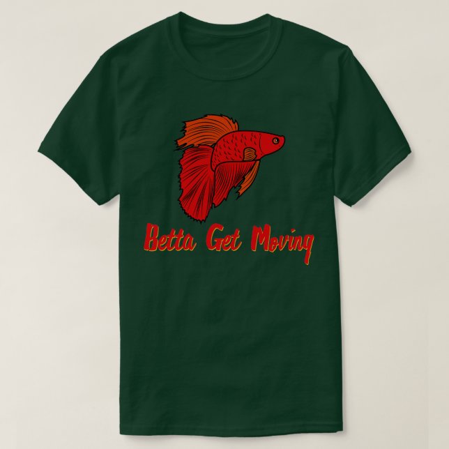 Funny Red Betta Fish Fighting Fish Lover T-Shirt (Design Front)