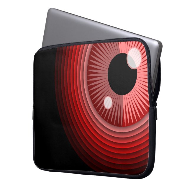Funny Red Black Evil Devil Eye Magic Art Laptop Sleeve (Front Left)
