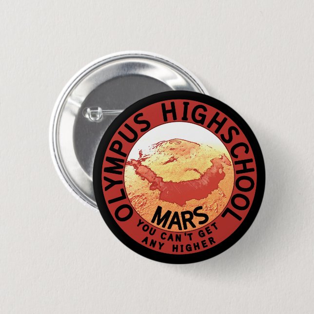 Funny Red Black Orange White Olympus High School 6 Cm Round Badge (Front & Back)