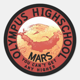 Funny Red Black Orange White Olympus Highschool Classic Round Sticker