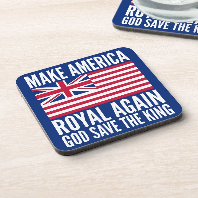 Funny Red Blue Make America Royal Again Art Coaster (Left Side)