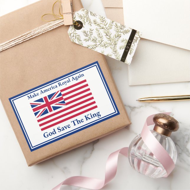 Funny Red Blue Make America Royal Again Art Rectangular Sticker (Gifting)