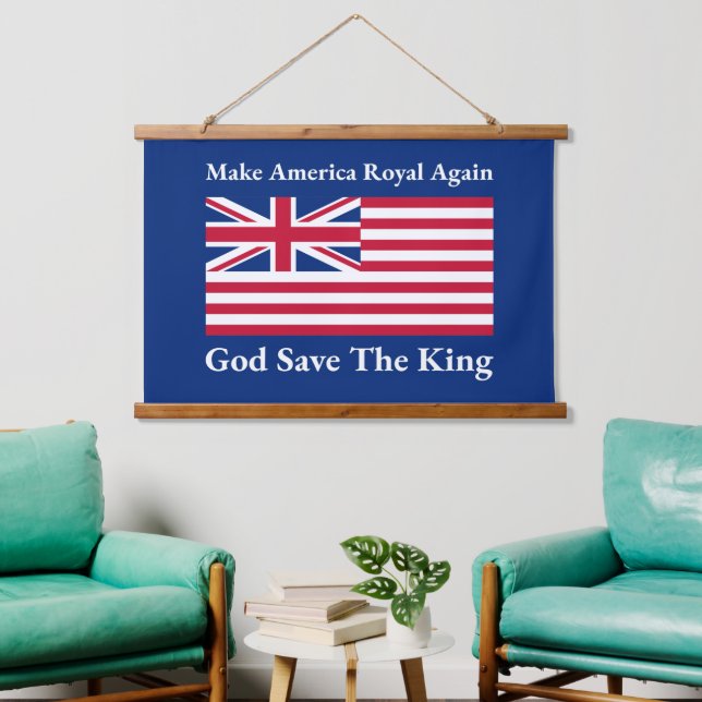 Funny Red Blue Make America Royal Again Flag Hanging Tapestry (Living Room)